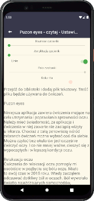 Puzon Eyes - Rozmiar czcionki