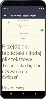 Puzon Eyes - Rozmiar czcionki